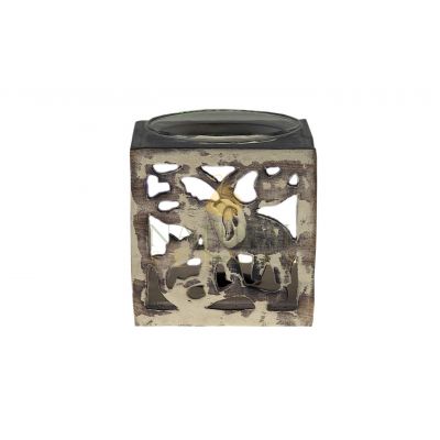 Handcrafted Elephant Wooden Oil Burner – Rustic Aromatherapy Essential Oil & Wax Melt Diffuser