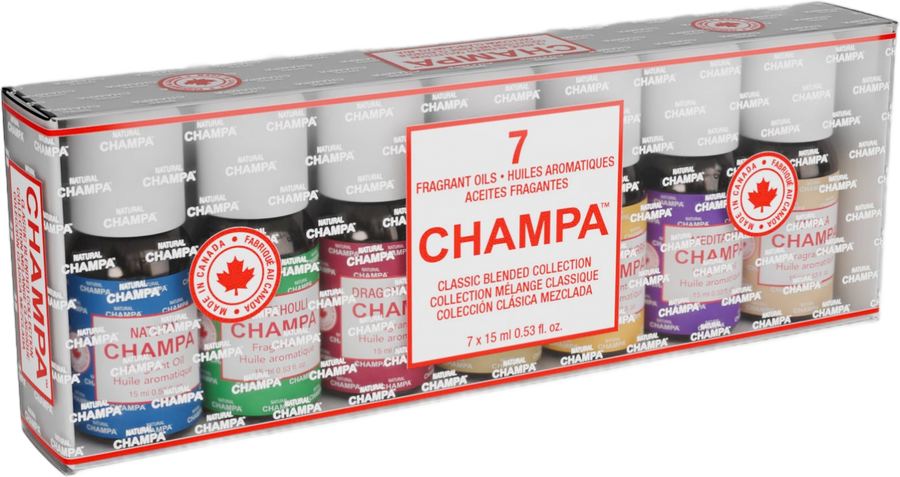 Natural Champa Oils Gift Set – 7 x 15ml Blends – Made in Canada