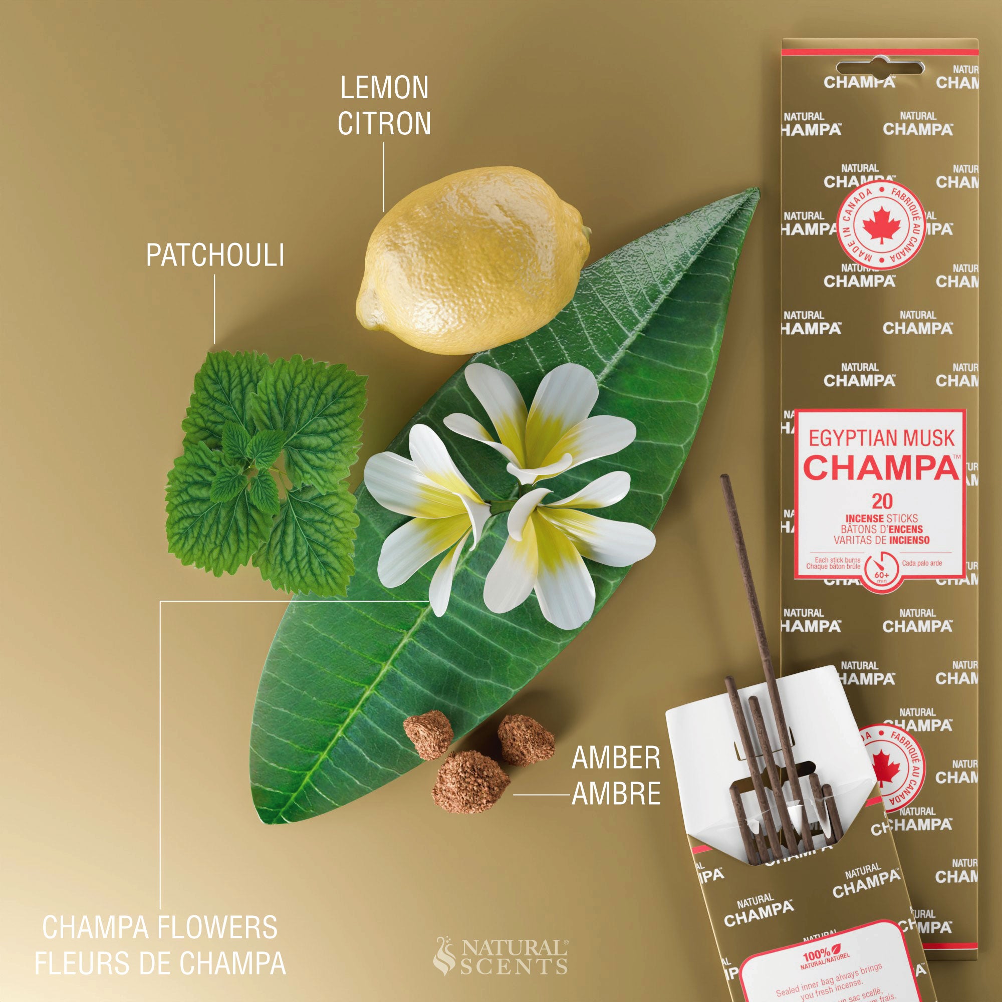 Bâtons d'encens Musc Égyptien Champa